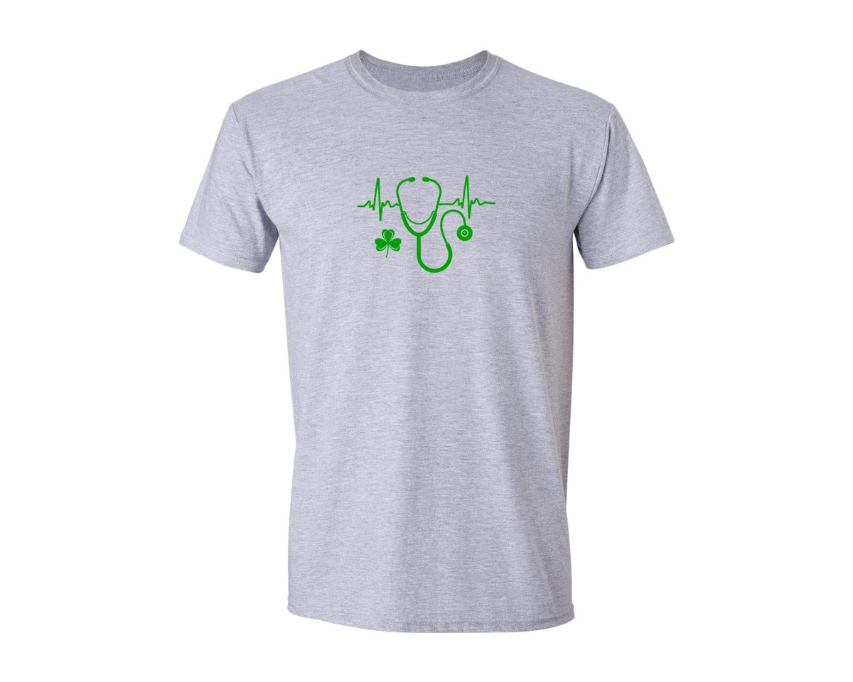 brand:Generic|color:Sports Grey / Athletic Heather|Nurse St Patricks Day Graphic T-Shirt