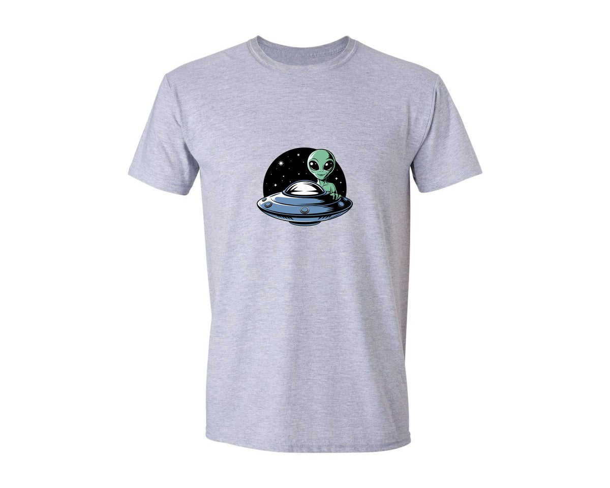 brand:Generic|color:Sports Grey / Athletic Heather|Retro Vintage Ufo Alien T Shirt Design 4 Graphic T-Shirt