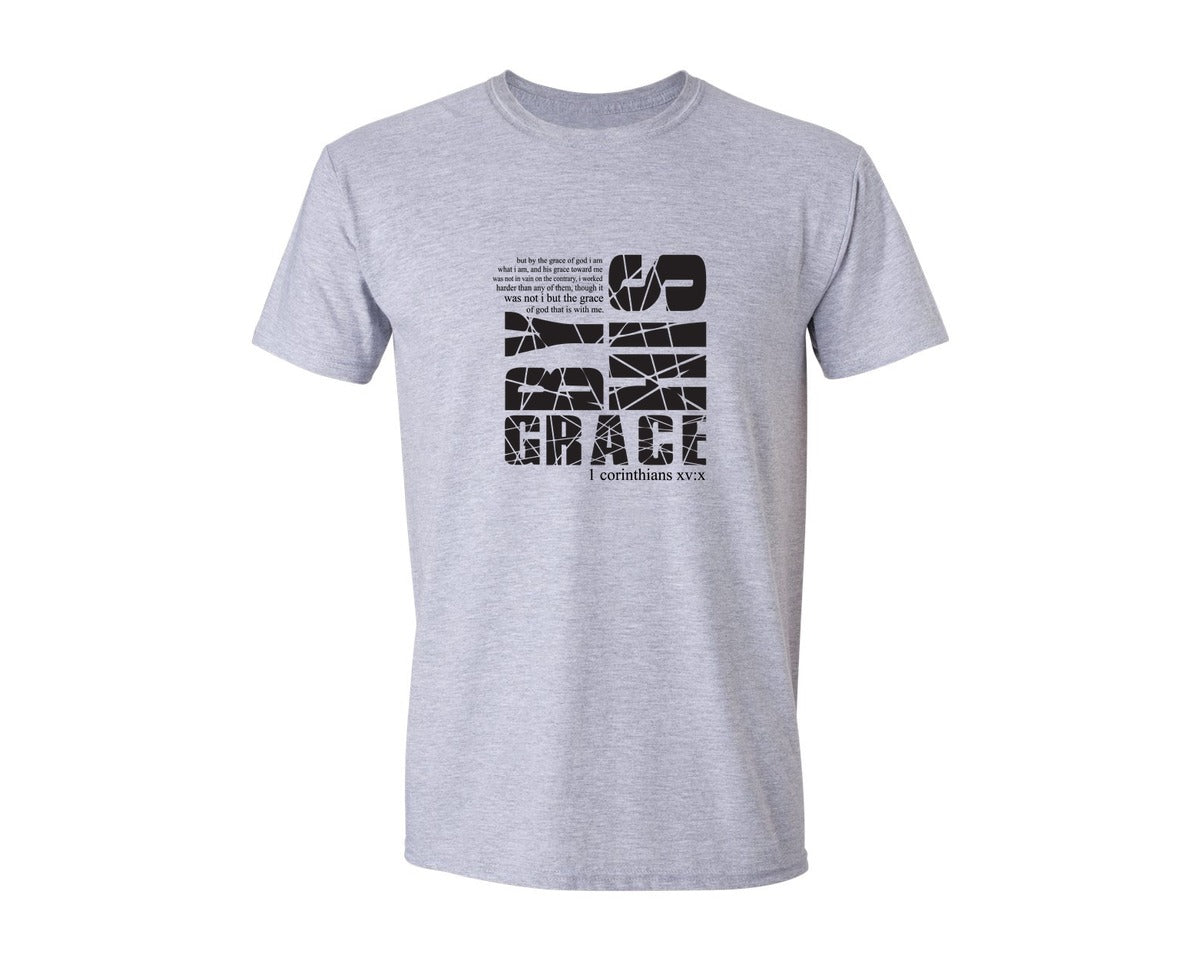 brand:Generic|color:Sports Grey / Athletic Heather|Saved By His Amazing Grace 5 Graphic T-Shirt