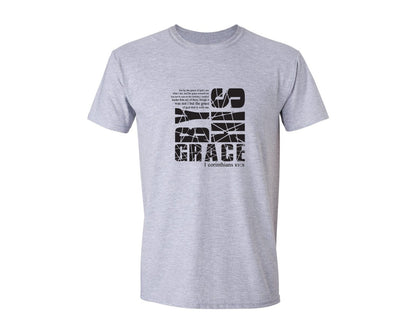 brand:Generic|color:Sports Grey / Athletic Heather|Saved By His Amazing Grace 5 Graphic T-Shirt