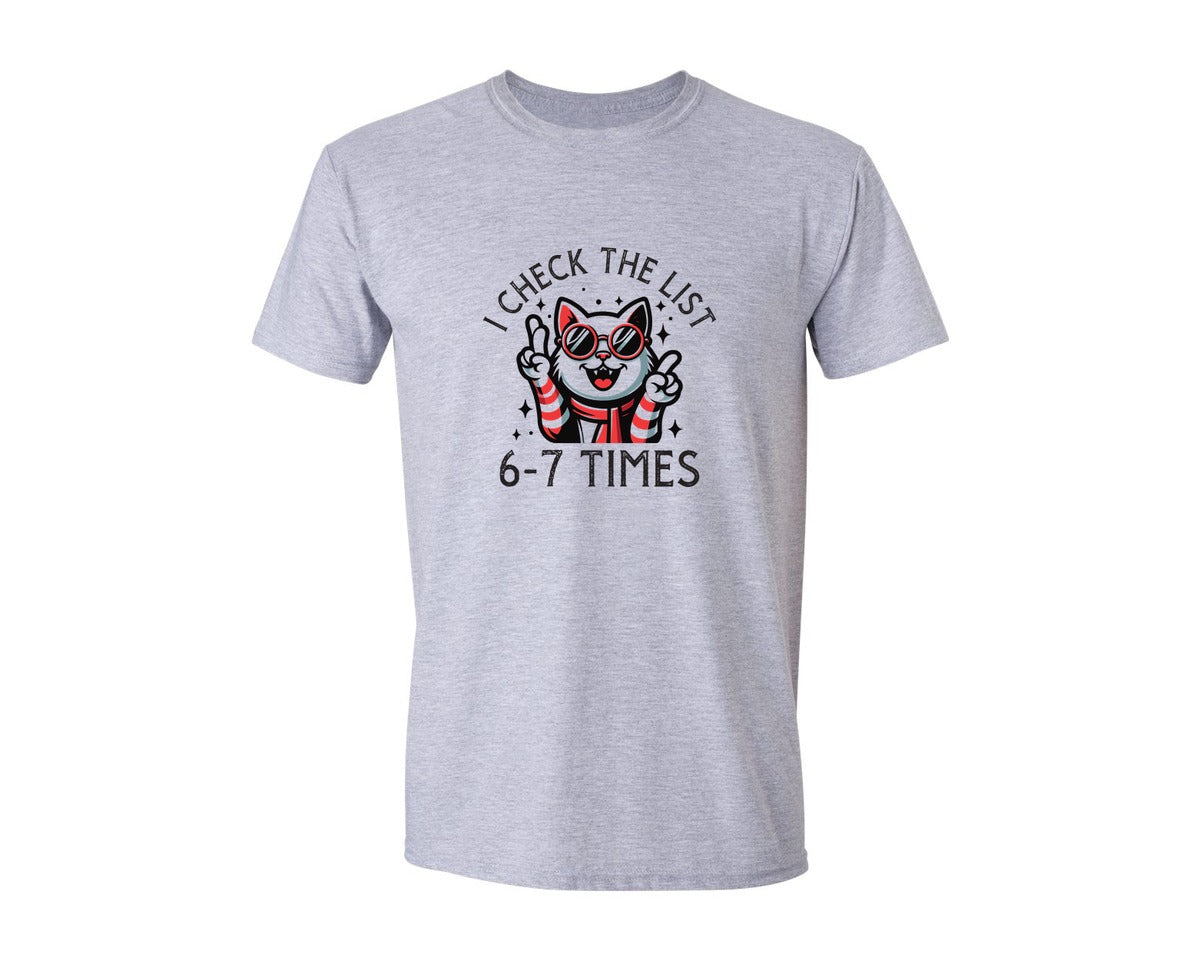brand:Generic|color:Sports Grey / Athletic Heather|Funny Christmas Six Seven Meme Graphic T-Shirt