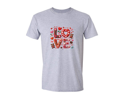 brand:Generic|color:Sports Grey / Athletic Heather|Love Valentines Day Design 2 Graphic T-Shirt