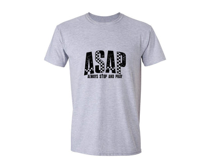brand:Generic|color:Sports Grey / Athletic Heather|Asap Always Stop And Pray Faith Graphic T-Shirt