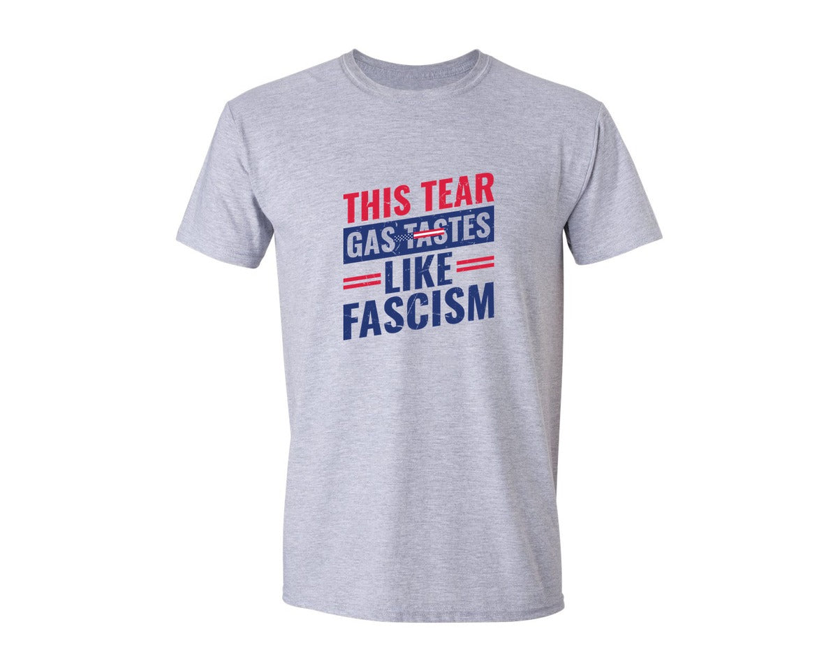 brand:Generic|color:Sports Grey / Athletic Heather|This Tear Gas Tastes Like Fascism Graphic T-Shirt