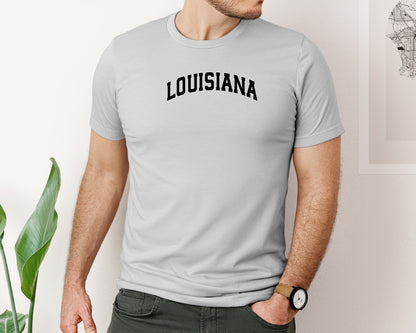 brand:Bella Canvas|color:Sports Grey / Athletic Heather|Louisiana Usa City State Shirt Graphic T-Shirt