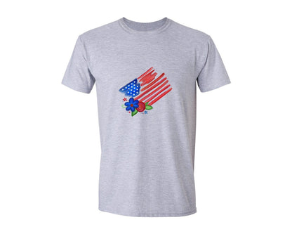 brand:Generic|color:Sports Grey / Athletic Heather|God Bless The Usa Patriotic Dtf Graphic T-Shirt
