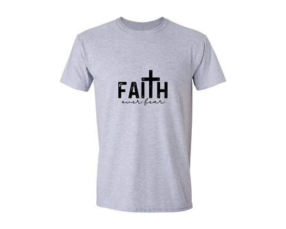 brand:Generic|color:Sports Grey / Athletic Heather|Faith Over Fear Christian Shirt 5 Graphic T-Shirt