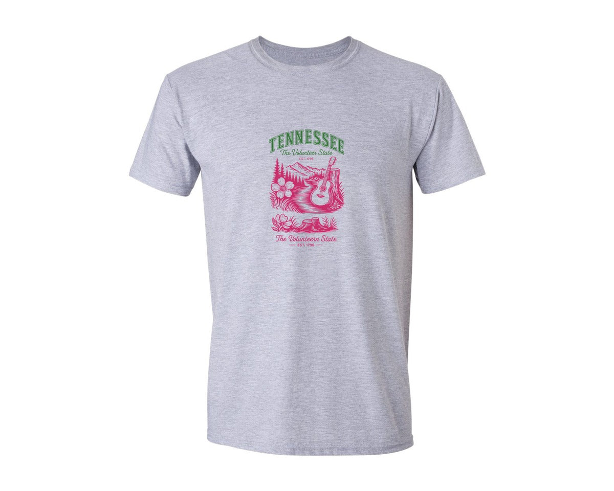 brand:Generic|color:Sports Grey / Athletic Heather|Tennessee The Volunteer State Graphic T-Shirt