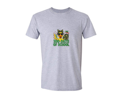 brand:Generic|color:Sports Grey / Athletic Heather|100 Days Of School Duck Graphic T-Shirt