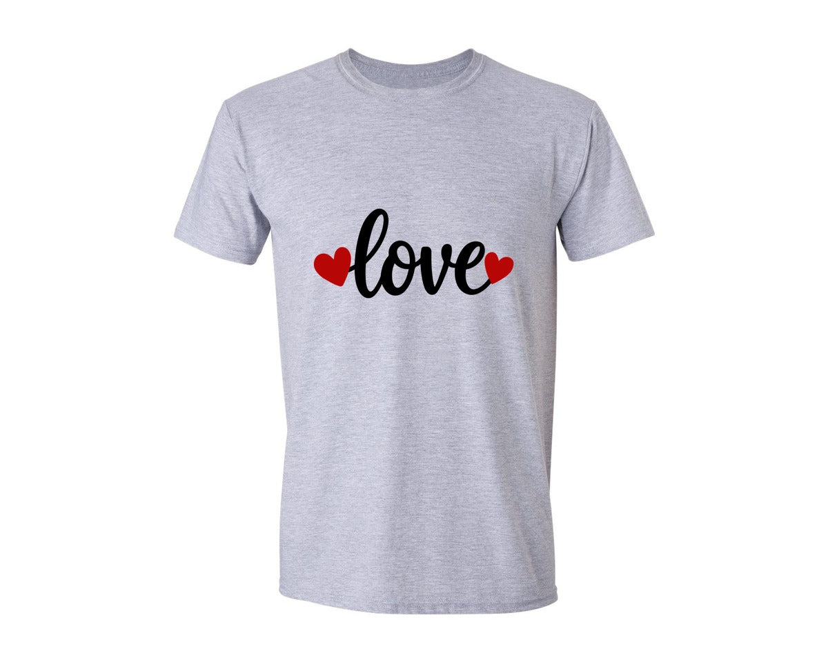 brand:Generic|color:Sports Grey / Athletic Heather|Love Valentine Heart Cut File Graphic T-Shirt