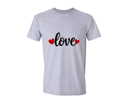 brand:Generic|color:Sports Grey / Athletic Heather|Love Valentine Heart Cut File Graphic T-Shirt