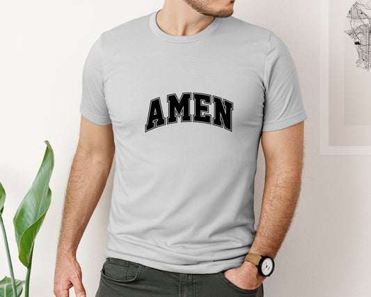 Retro Amen Varsity Graphic T-Shirt
