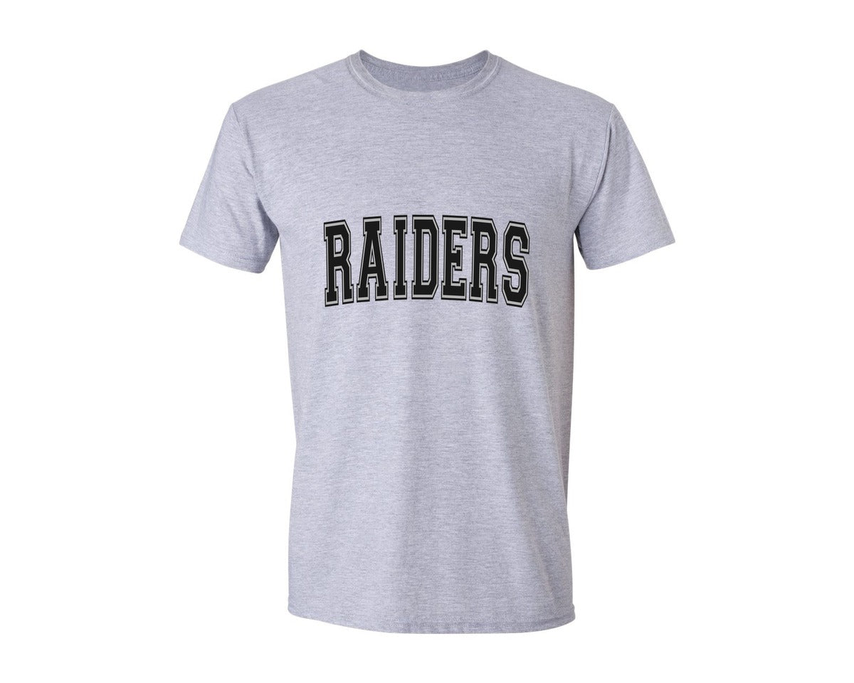 brand:Generic|color:Sports Grey / Athletic Heather|Raiders Varsity Curved Graphic T-Shirt
