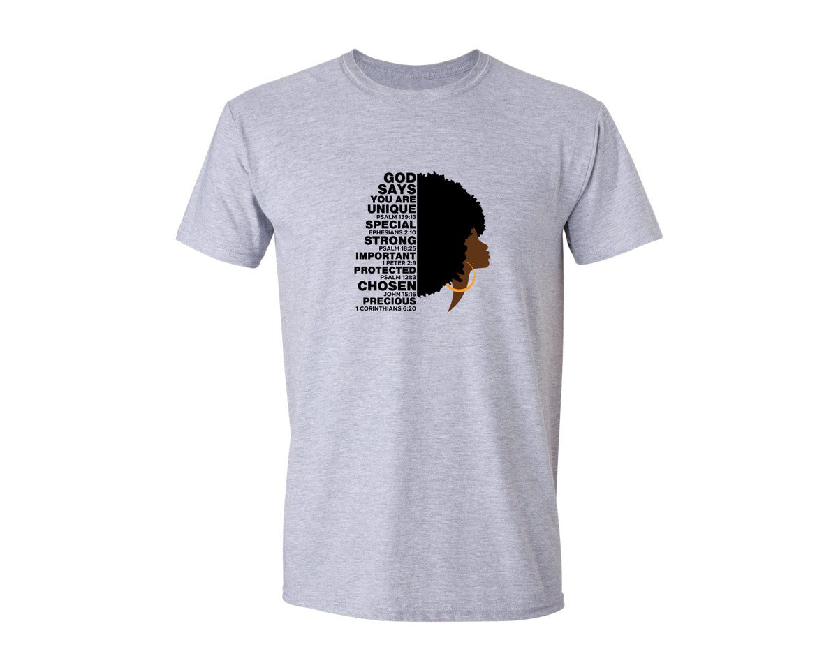 brand:Generic|color:Sports Grey / Athletic Heather|God Say Black History Month Graphic T-Shirt