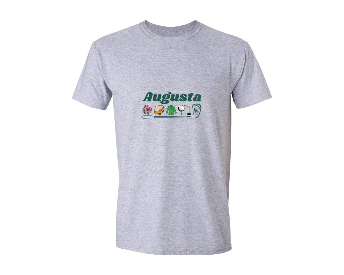 brand:Generic|color:Sports Grey / Athletic Heather|Augusta Georgia Azalea Golf Pimento Graphic T-Shirt