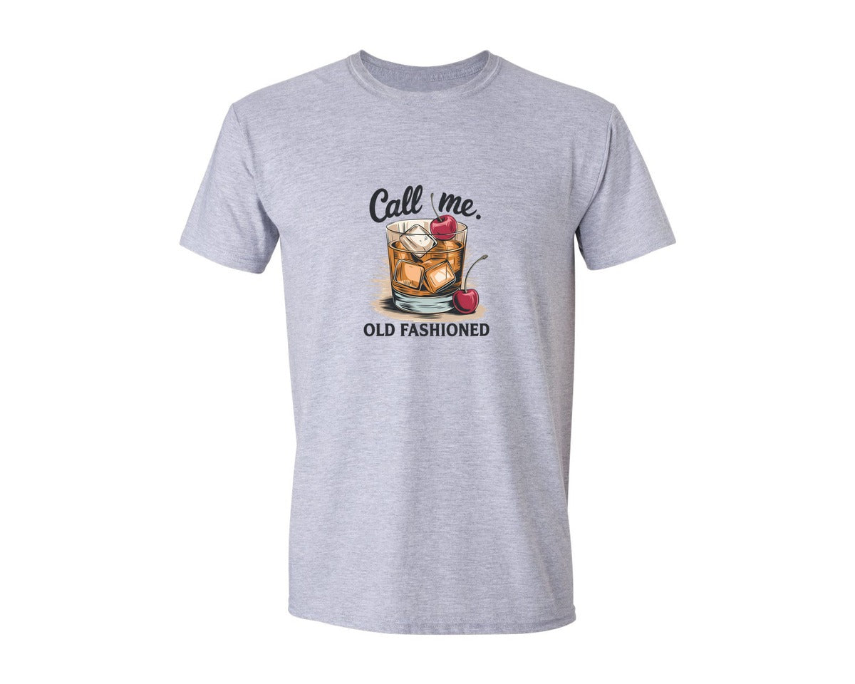 brand:Generic|color:Sports Grey / Athletic Heather|Call Me Old Fashioned Retro Whiskey 2 Graphic T-Shirt