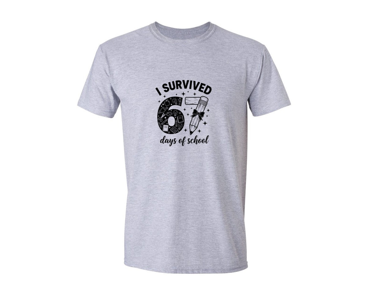 brand:Generic|color:Sports Grey / Athletic Heather|I Survived 67 Days Of School 41 Graphic T-Shirt