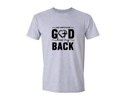 brand:Generic|color:Sports Grey / Athletic Heather|God Has My Back Christian Graphic T-Shirt