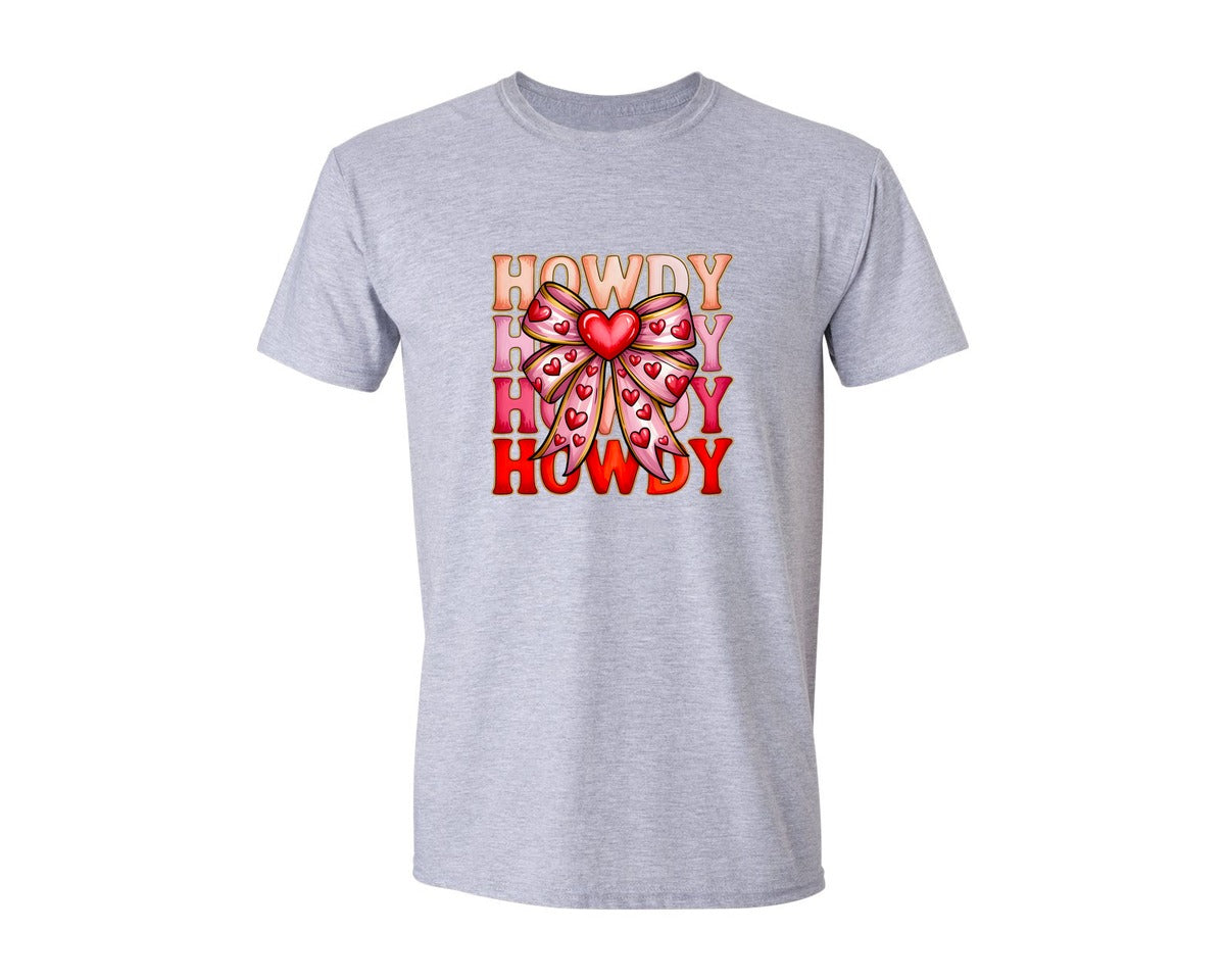 brand:Generic|color:Sports Grey / Athletic Heather|Howdy Valentine Valentines Day 2 Graphic T-Shirt