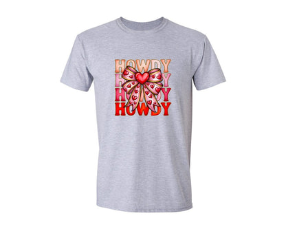 brand:Generic|color:Sports Grey / Athletic Heather|Howdy Valentine Valentines Day 2 Graphic T-Shirt