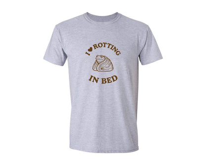 brand:Generic|color:Sports Grey / Athletic Heather|I Love Rotting In Bed Slacker Life Graphic T-Shirt