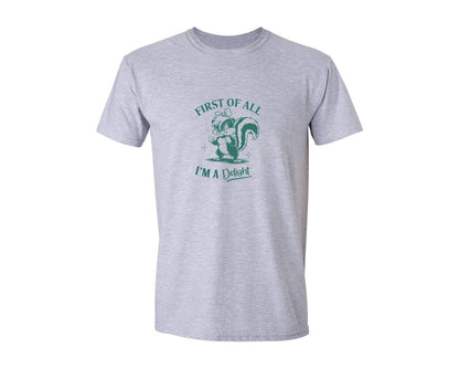 brand:Generic|color:Sports Grey / Athletic Heather|First Of All Im A Delight Skunk T Shirt 2 Graphic T-Shirt