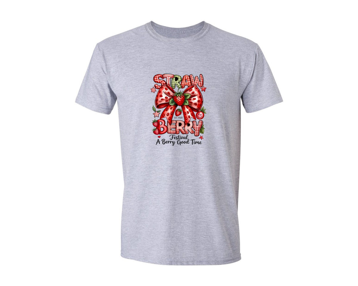 brand:Generic|color:Sports Grey / Athletic Heather|Strawberry Festival 1968 Graphic T-Shirt
