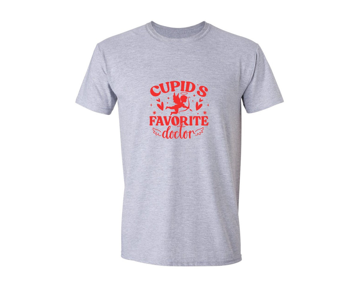 brand:Generic|color:Sports Grey / Athletic Heather|Cupids Favorite Doctor Valentine Graphic T-Shirt