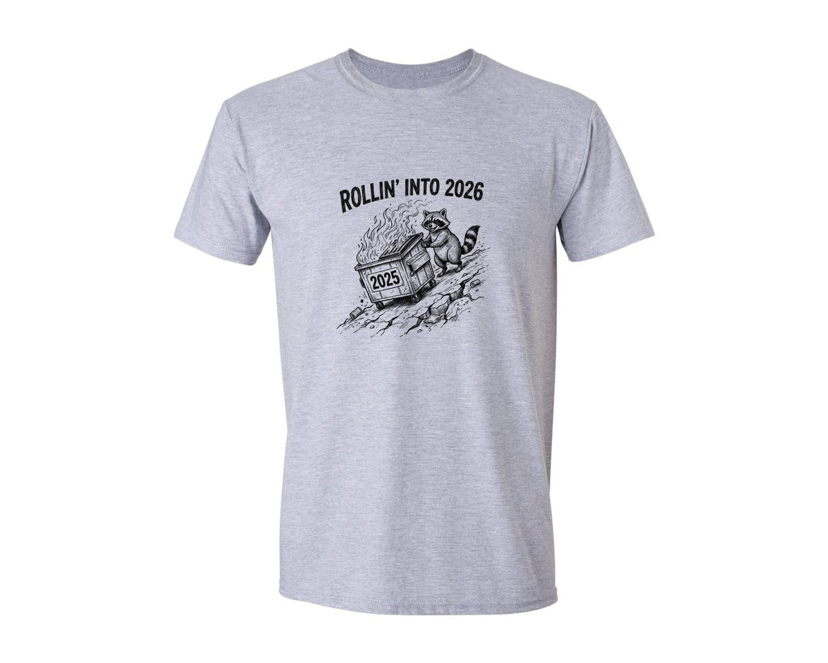 brand:Generic|color:Sports Grey / Athletic Heather|Snarky New Year 2026 Funny Feral Graphic T-Shirt