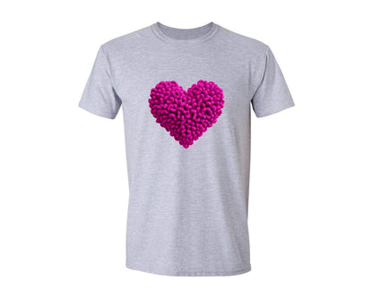 brand:Generic|color:Sports Grey / Athletic Heather|Crochet Heart T Shirt Graphic T-Shirt