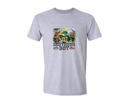 brand:Generic|color:Sports Grey / Athletic Heather|Southern Boy Hunting Graphic T-Shirt