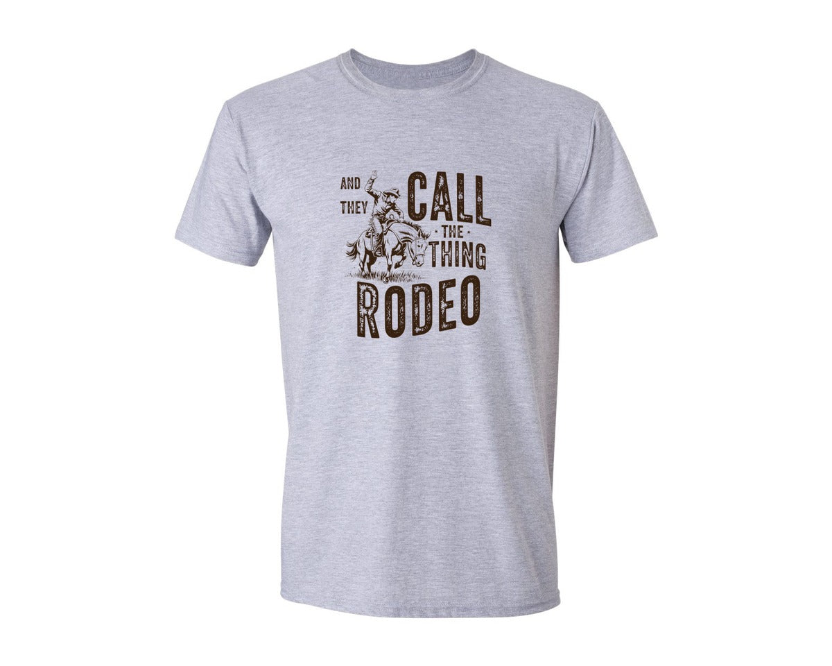 brand:Generic|color:Sports Grey / Athletic Heather|Call The Thing Rodeo Western Graphic T-Shirt