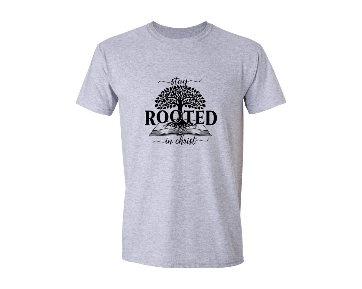 brand:Generic|color:Sports Grey / Athletic Heather|Stay Rooted In Christ Tree Of Life Graphic T-Shirt