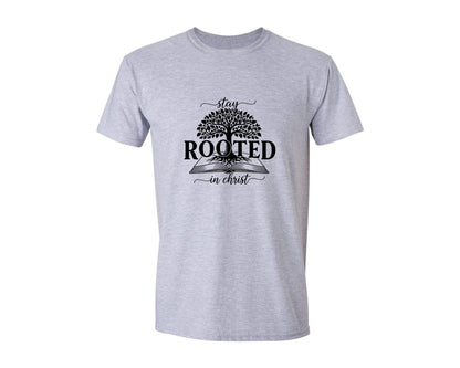 brand:Generic|color:Sports Grey / Athletic Heather|Stay Rooted In Christ Tree Of Life Graphic T-Shirt