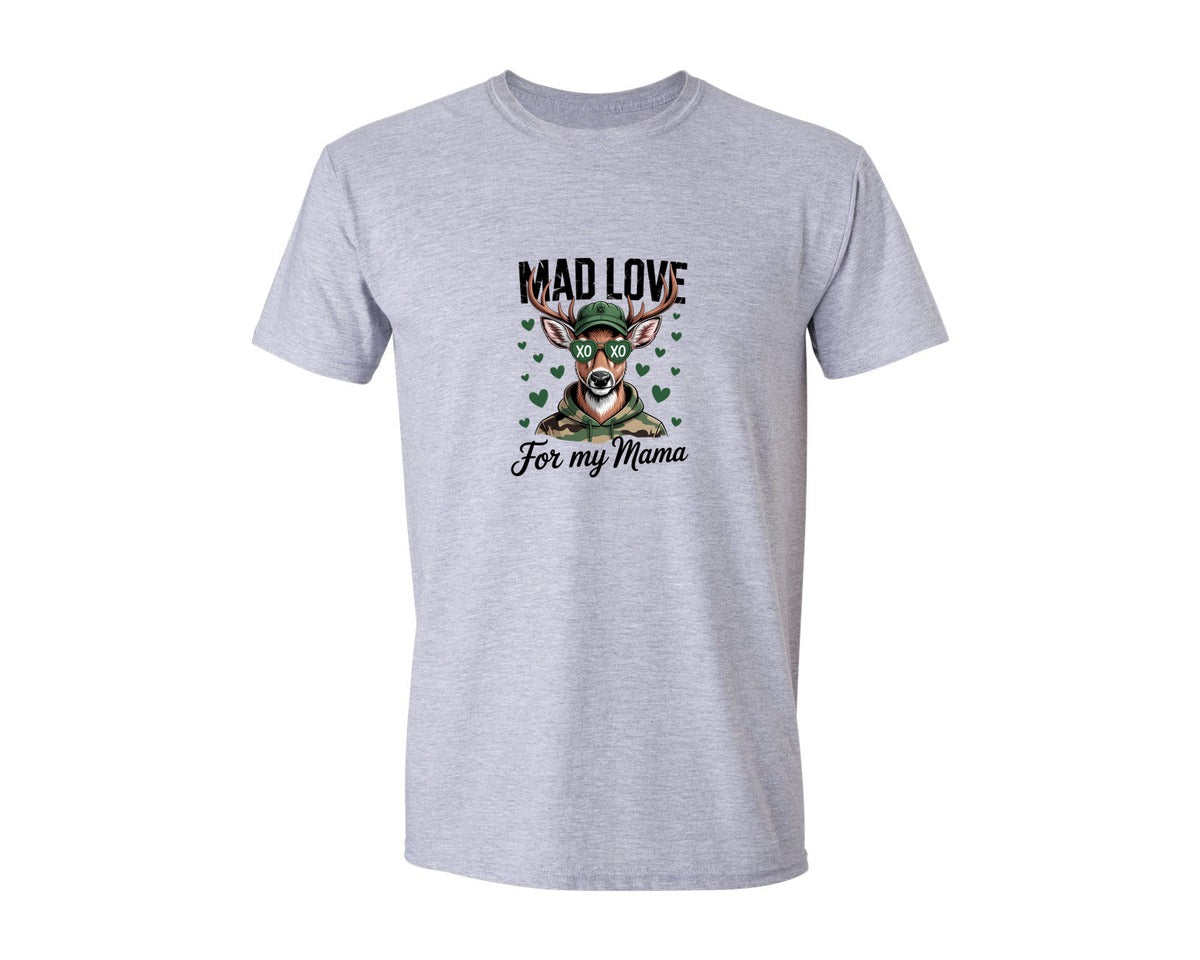 brand:Generic|color:Sports Grey / Athletic Heather|Valentine Mad Love For Mama Deer Graphic T-Shirt