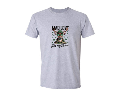 brand:Generic|color:Sports Grey / Athletic Heather|Valentine Mad Love For Mama Deer Graphic T-Shirt