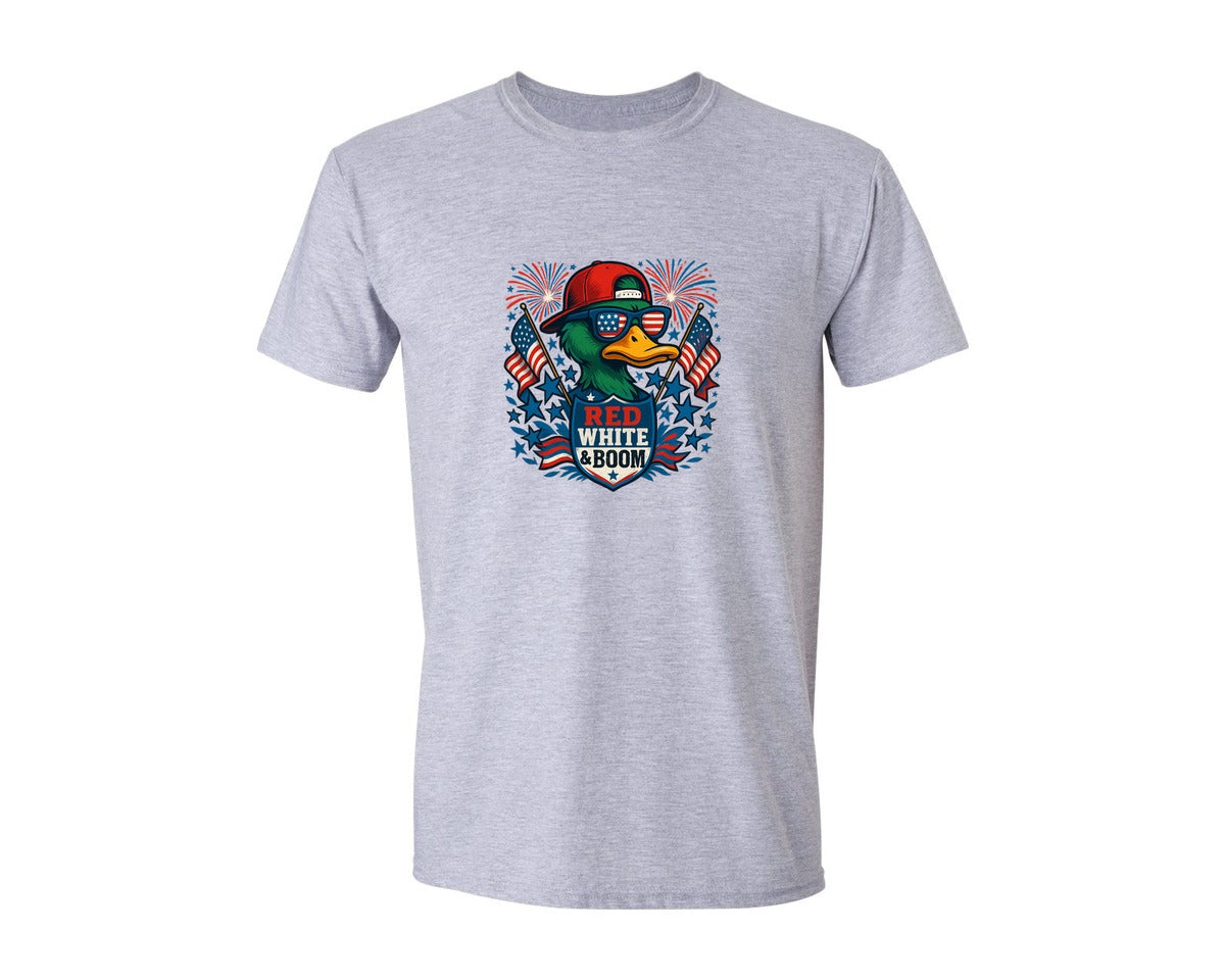 brand:Generic|color:Sports Grey / Athletic Heather|4Th July Mallard Duck Graphic T-Shirt