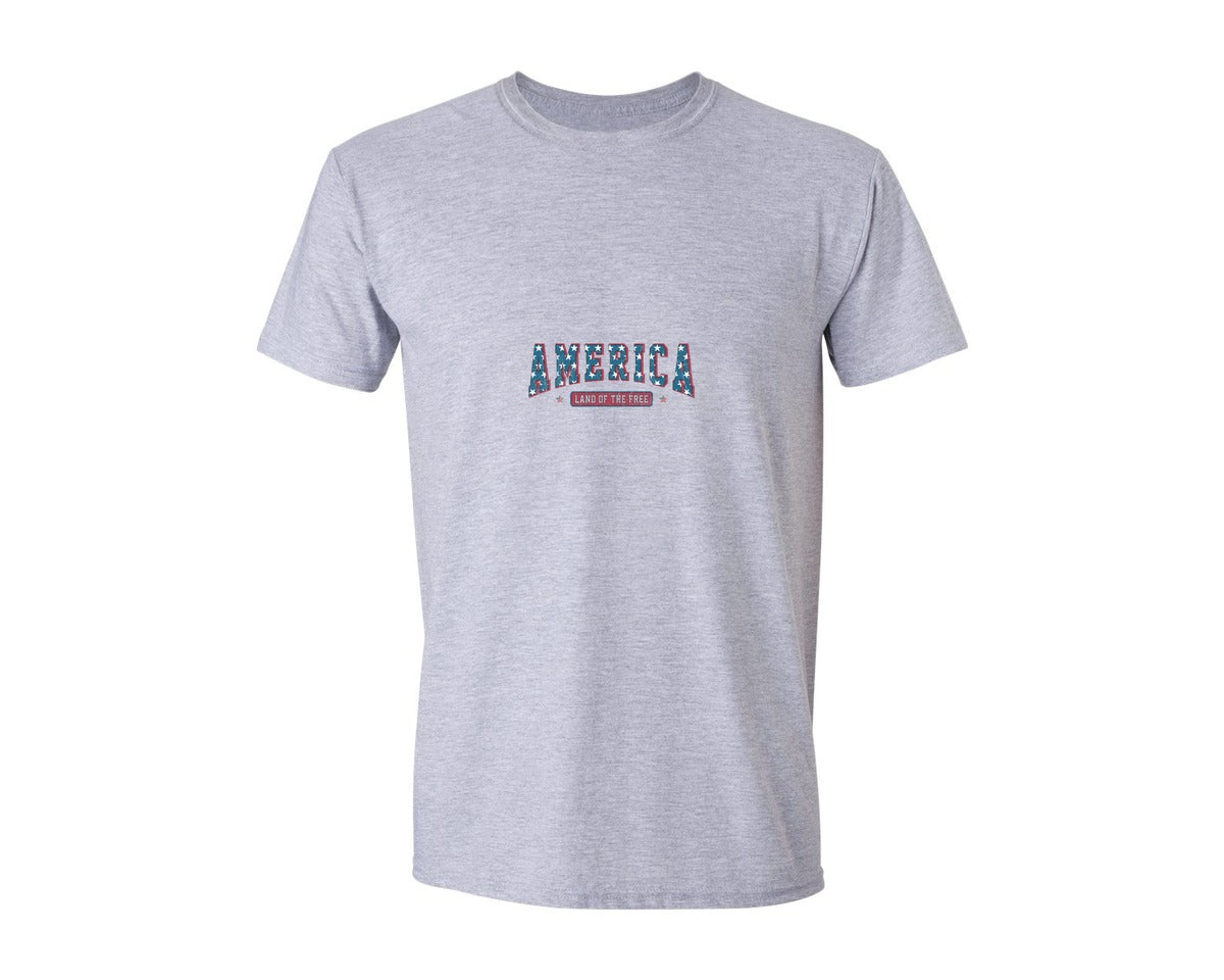 brand:Generic|color:Sports Grey / Athletic Heather|4Th Of July Patriotic Retro America Graphic T-Shirt