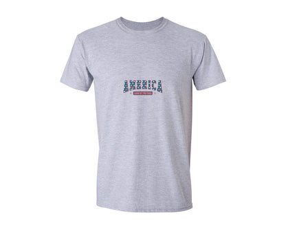 brand:Generic|color:Sports Grey / Athletic Heather|4Th Of July Patriotic Retro America Graphic T-Shirt