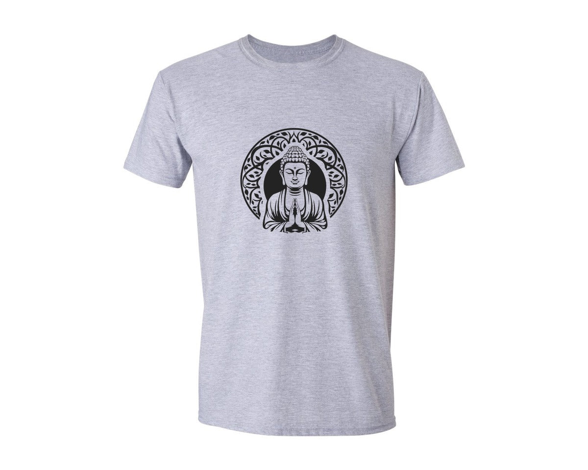 brand:Generic|color:Sports Grey / Athletic Heather|Tree Buddha Tree Spiritual Med Graphic T-Shirt
