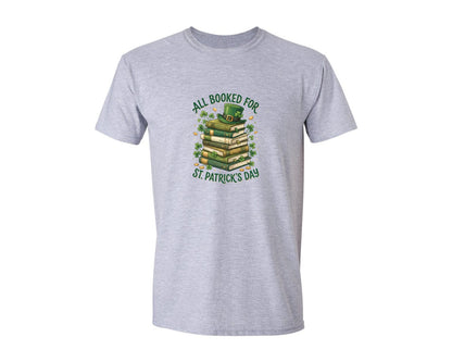 brand:Generic|color:Sports Grey / Athletic Heather|All Booked For St Patricks Day Book 2 Graphic T-Shirt