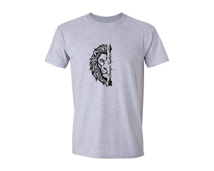 brand:Generic|color:Sports Grey / Athletic Heather|Lion Lioness Strong Couple Valentine Graphic T-Shirt
