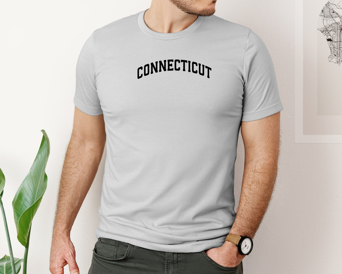 brand:Bella Canvas|color:Sports Grey / Athletic Heather|Connecticut Usa City Shirt Graphic T-Shirt