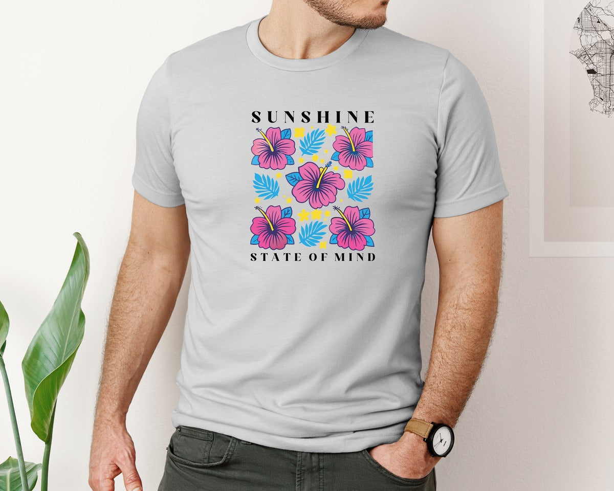 brand:Bella Canvas|color:Sports Grey / Athletic Heather|Sunshine State Of Mind Summer Graphic T-Shirt