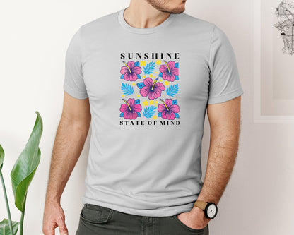 brand:Bella Canvas|color:Sports Grey / Athletic Heather|Sunshine State Of Mind Summer Graphic T-Shirt