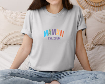 brand:Bella Canvas|color:Sports Grey / Athletic Heather|Mamaw Est 2026 Mama Lover Graphic T-Shirt