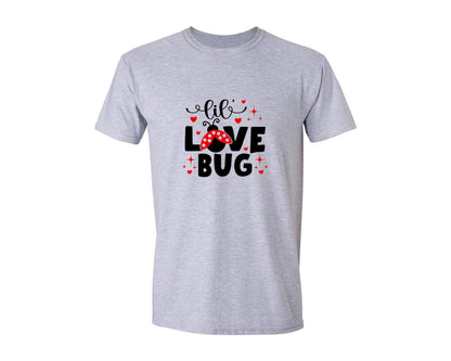 brand:Generic|color:Sports Grey / Athletic Heather|Lil Love Bug Valentines Day Graphic T-Shirt