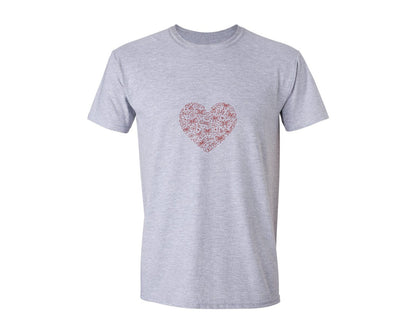 brand:Generic|color:Sports Grey / Athletic Heather|Red Heart Bows Love Valentines Day Graphic T-Shirt