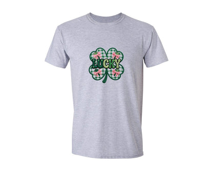 brand:Generic|color:Sports Grey / Athletic Heather|Faux Yarn Lucky Patrick Day Graphic T-Shirt