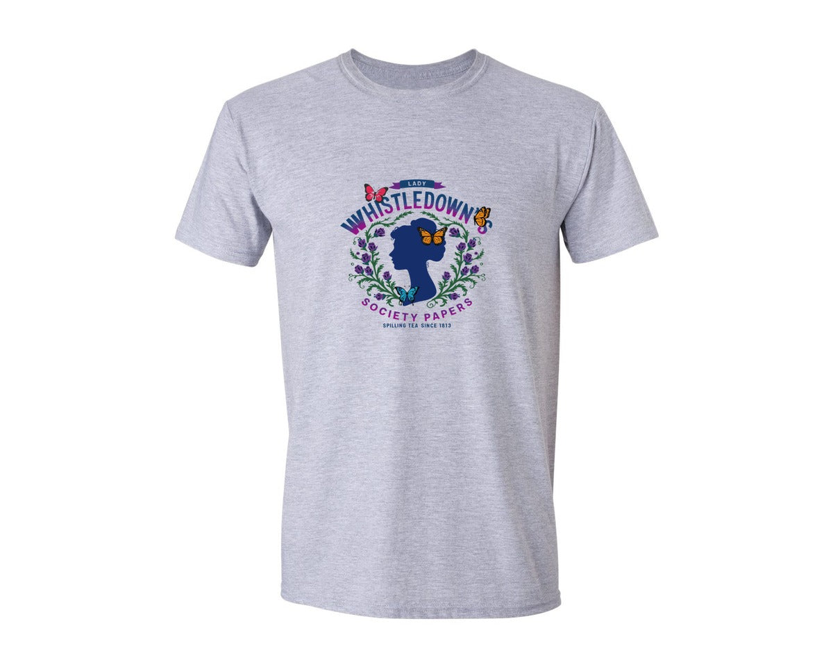 brand:Generic|color:Sports Grey / Athletic Heather|Lady Whistledowns Society Papers Graphic T-Shirt